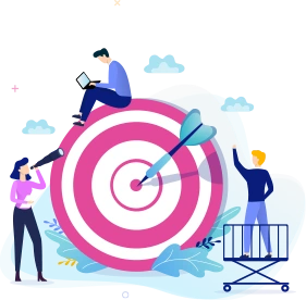 的の中心にダーツが刺さっているイラスト