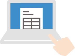 パソコンと指のアイコン