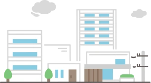 ビルやマンションなどの街の一角のアイコン